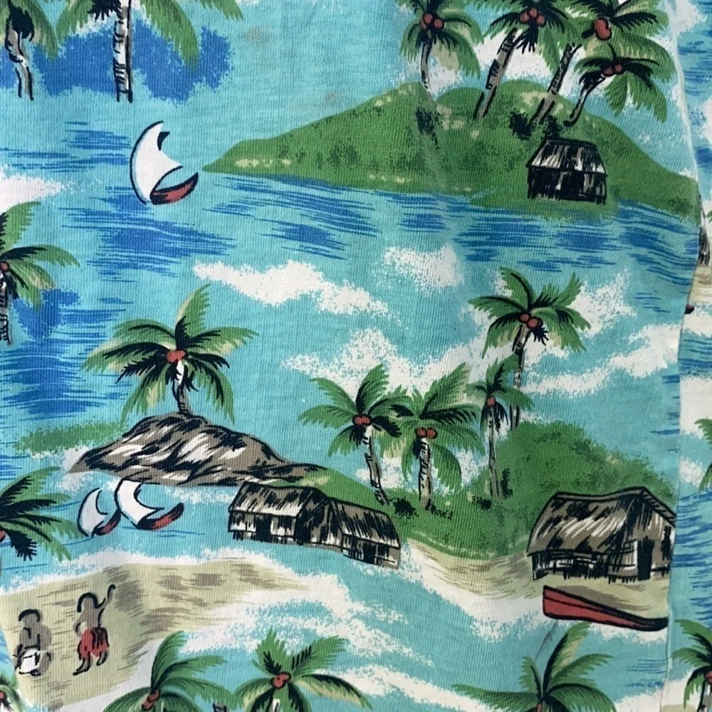 J.Crew - Vintage Palm Tree and Hula Dancer Short Sleeve Tee Shirt Size Large